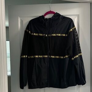 PINK Victoria's Secret Black and Yellow Varsity Jacket